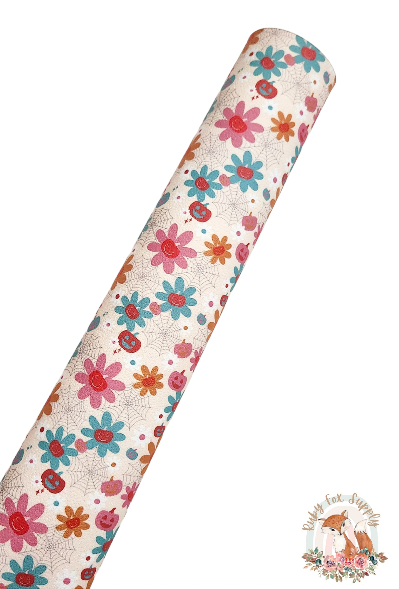 Groovy Pumpkins 9x12 faux leather sheet