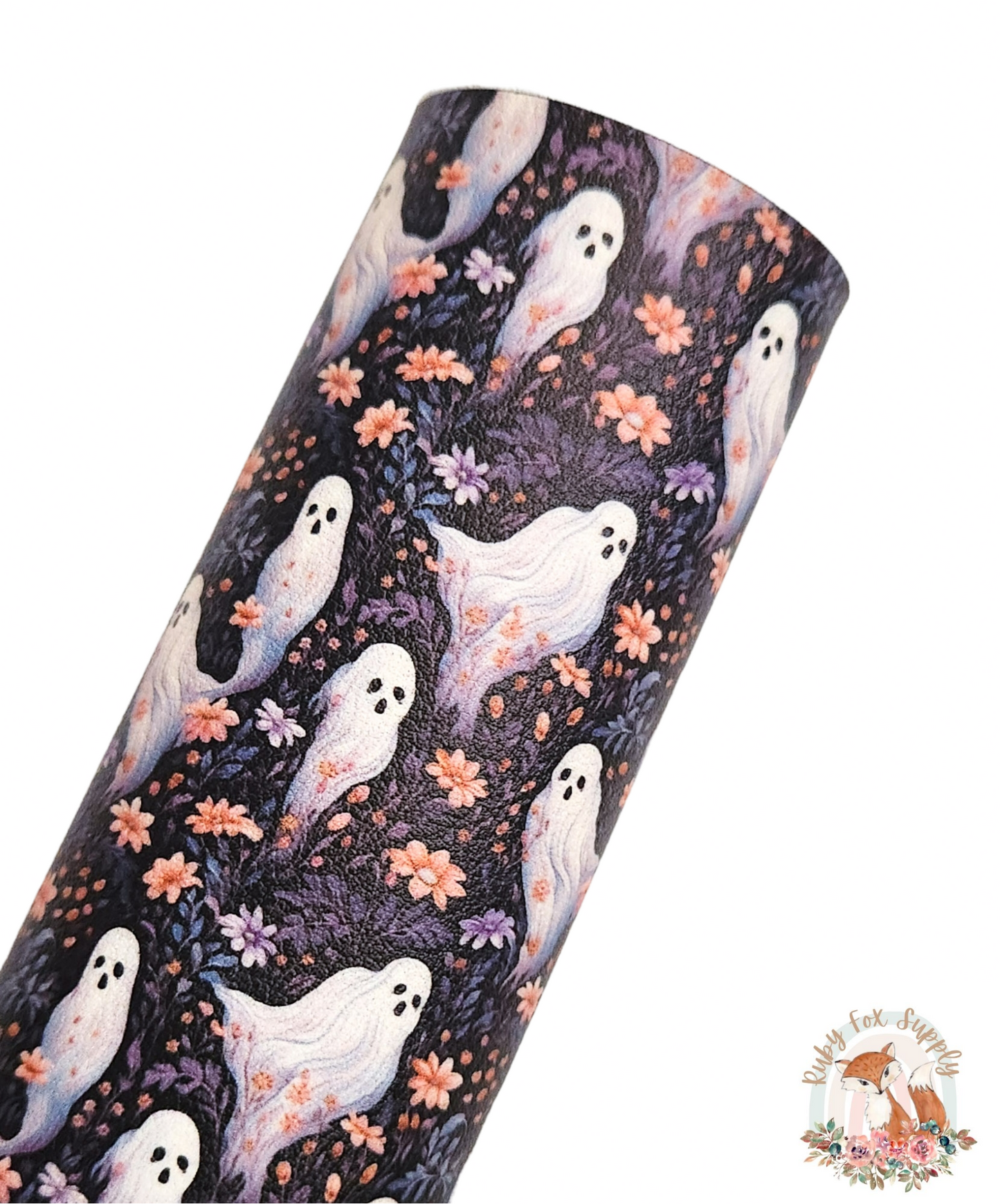 Spooky Ghosts 9x12 faux leather sheet