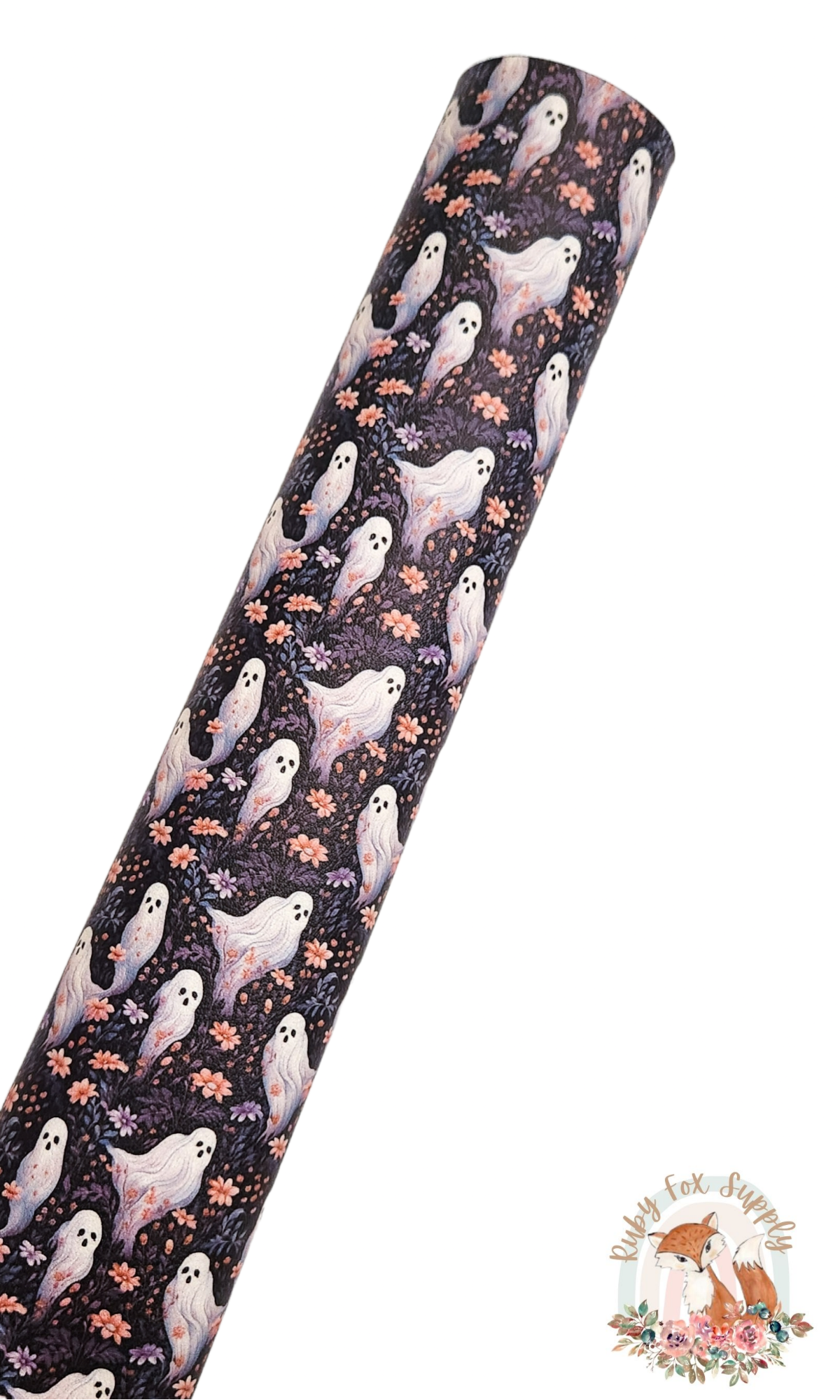 Spooky Ghosts 9x12 faux leather sheet