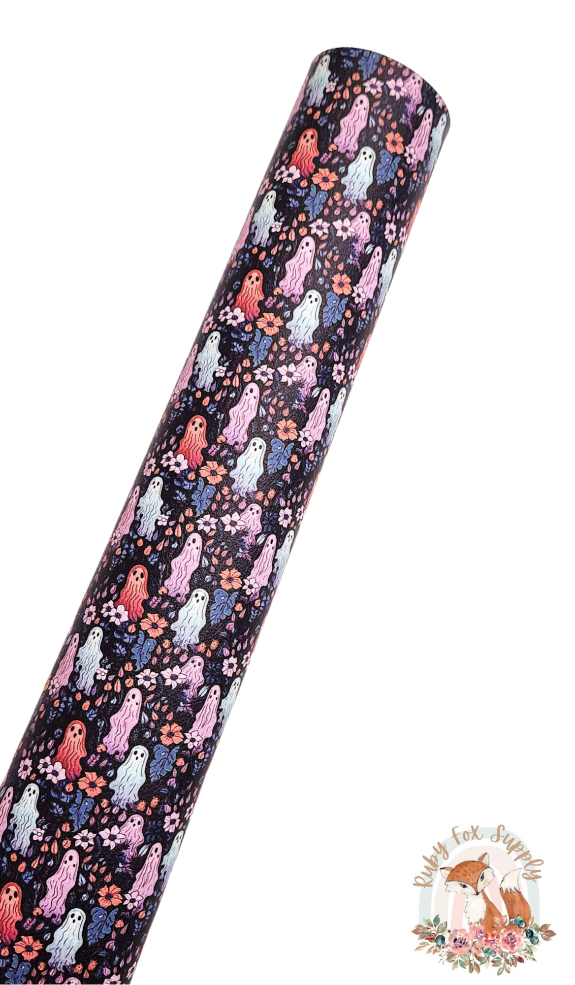 Pretty Drawn Ghosts 9x12 faux leather sheet