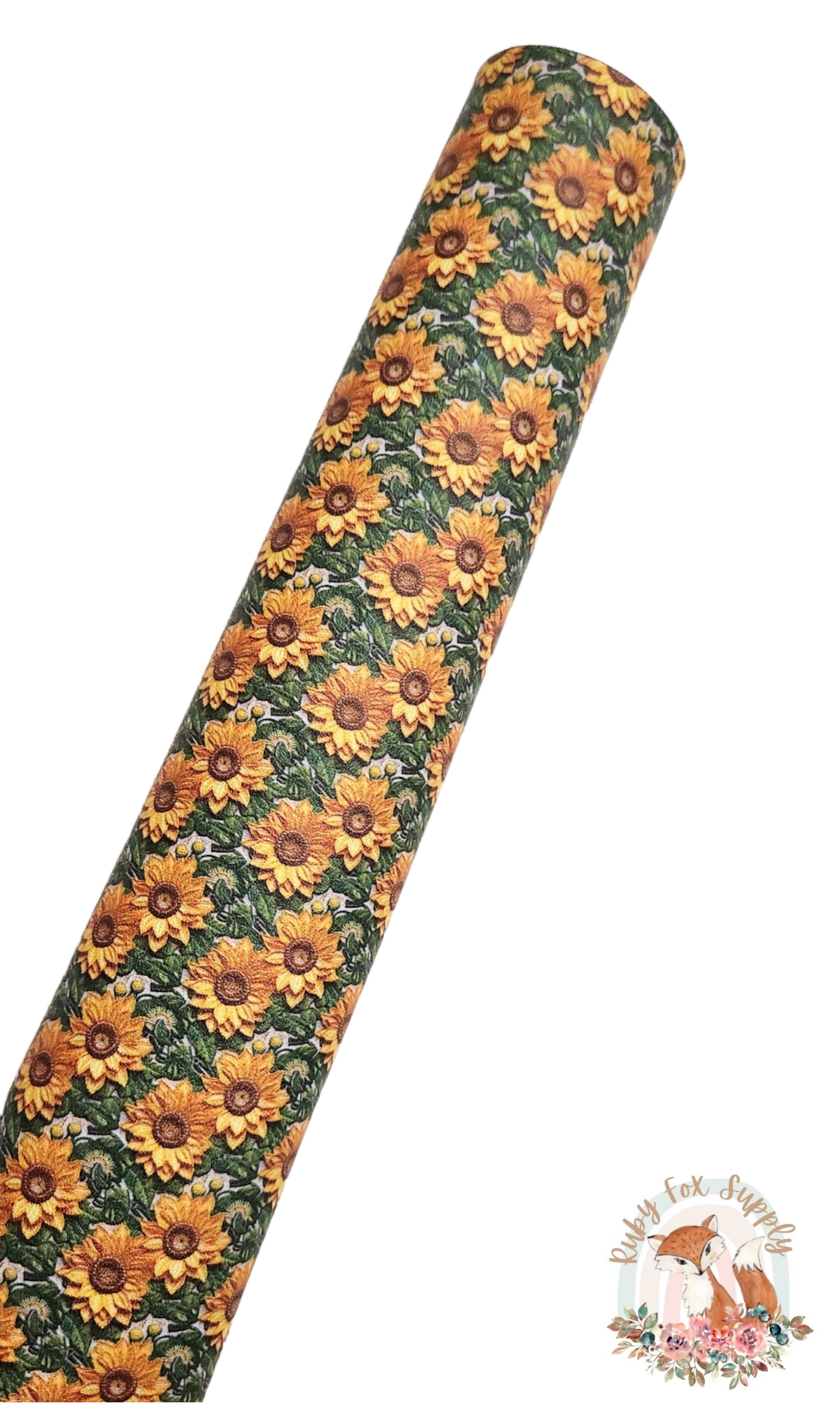 3D Sunflowers 9x12 faux leather sheet