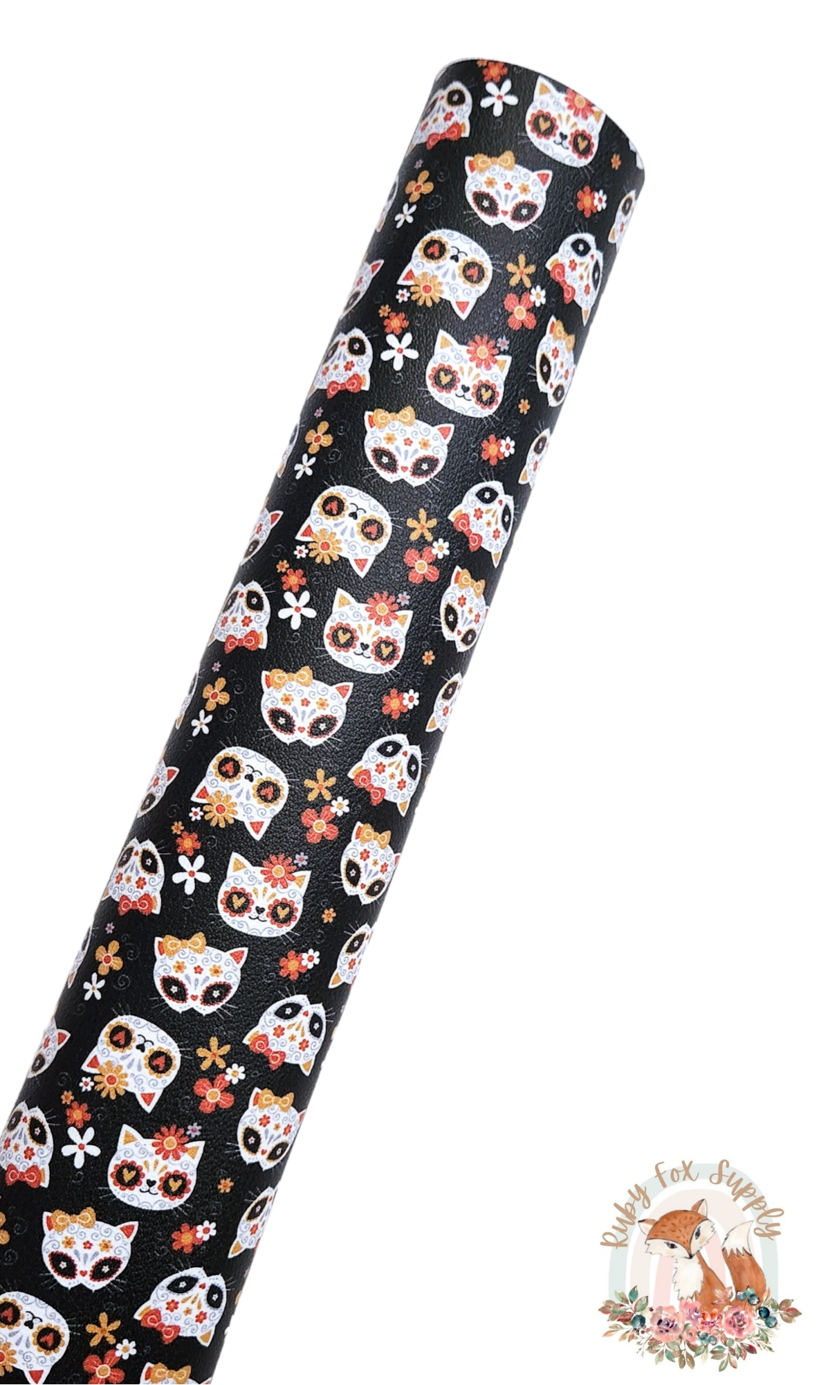 Spooky Kitty 9x12 faux leather sheet