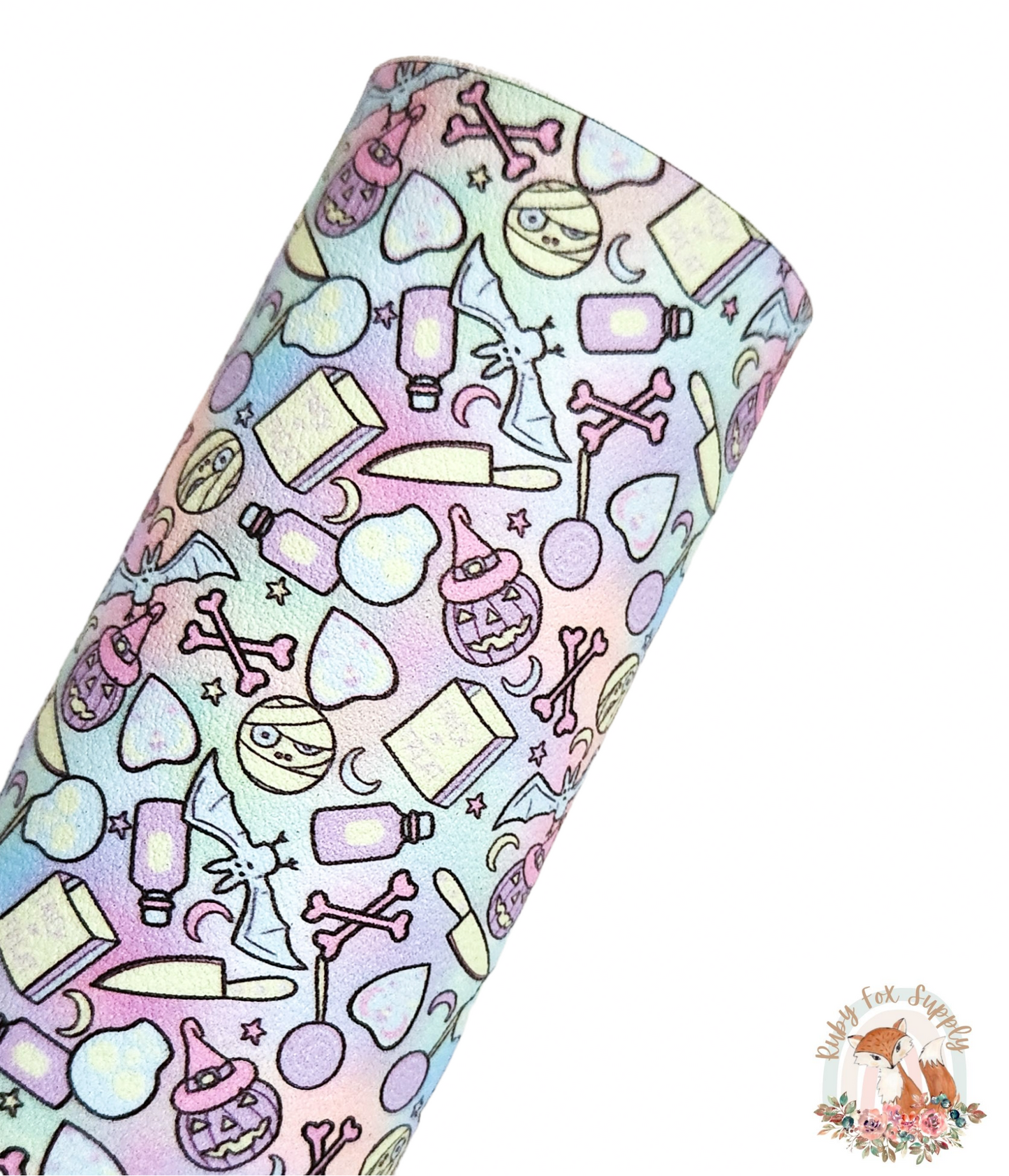 Pretty Pastel Halloween Icons 9x12 faux leather sheet