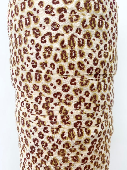 Glitter Leopard Fold Over Elastic