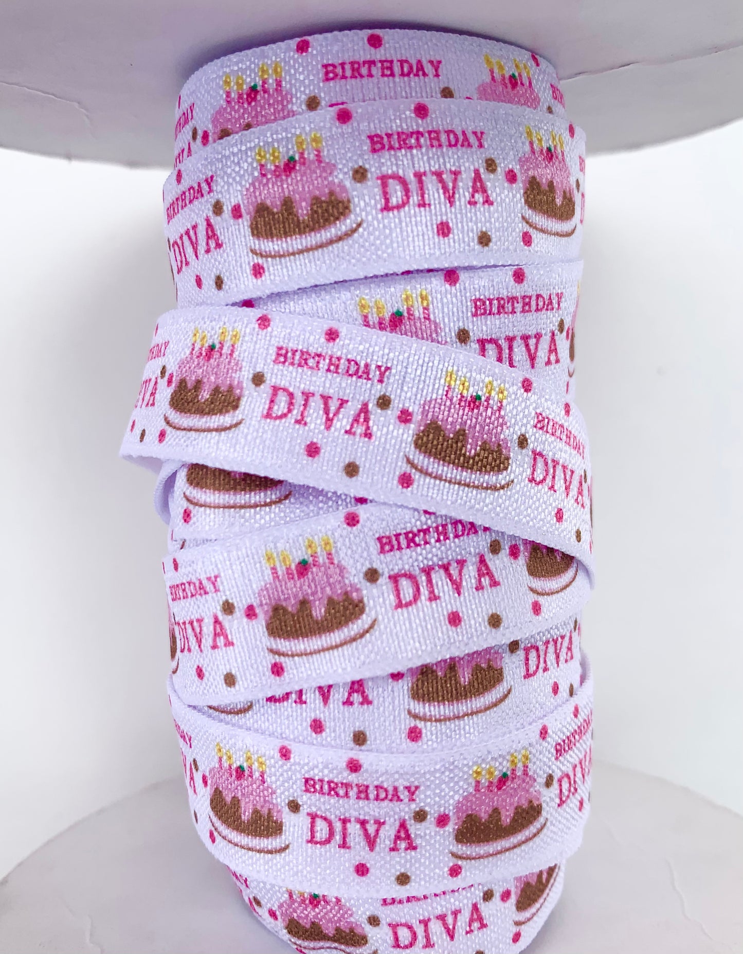 Birthday Diva Fold Over Elastic