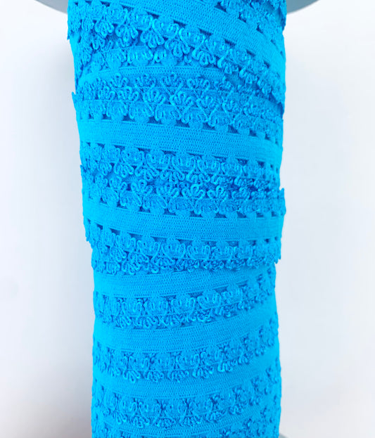 Aqua Blue Picot Elastic