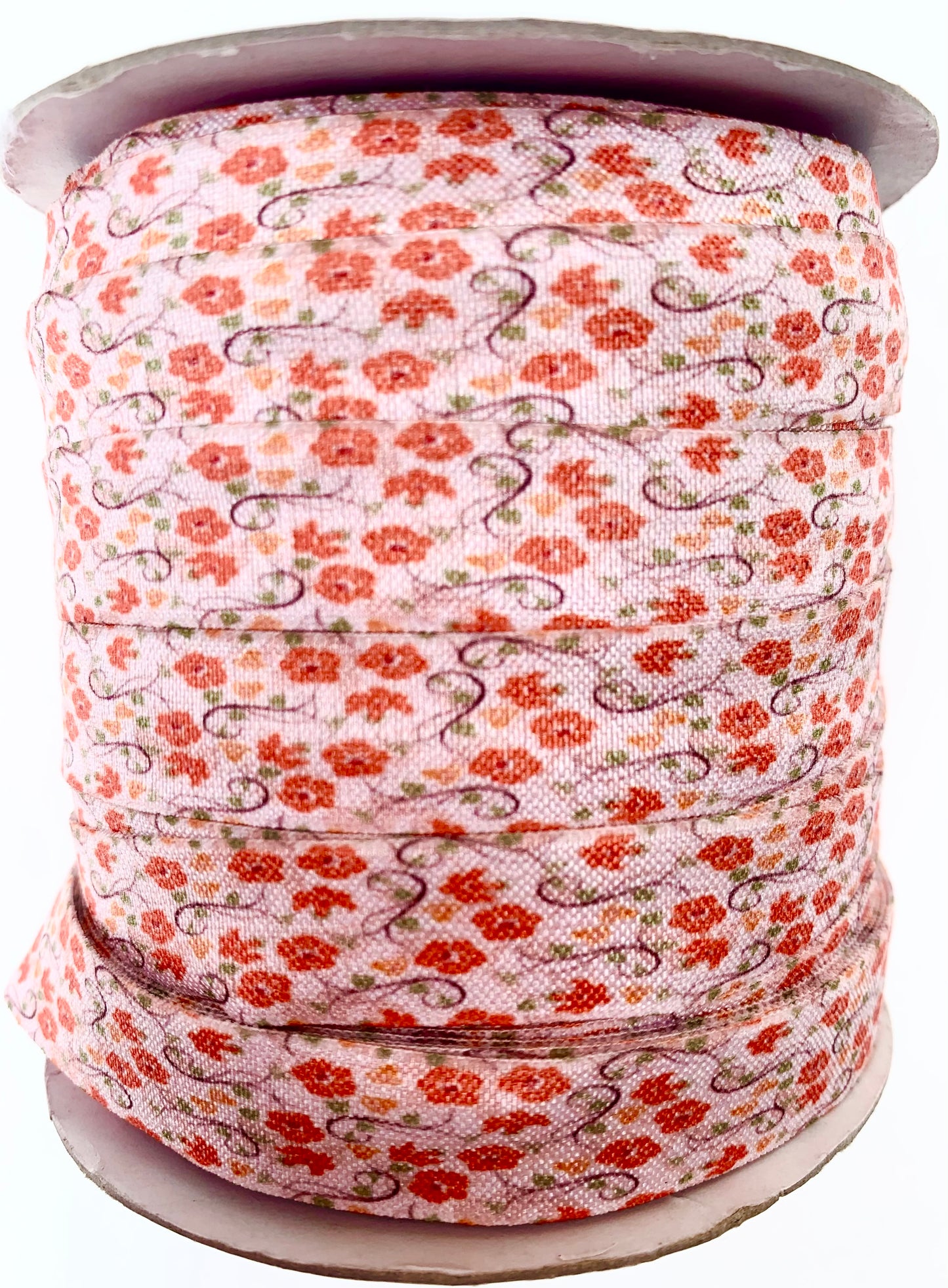 Orange Flower Fold Over Elastic