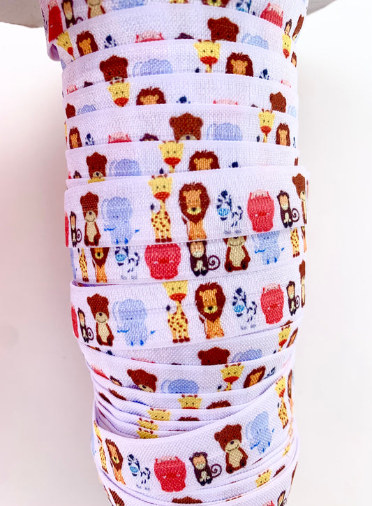 Zoo Animals Fold Over Elastic