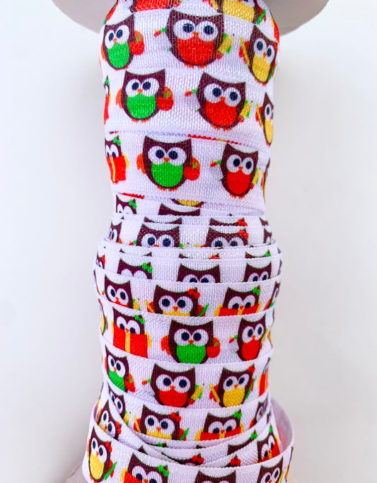 School Owls Fold Over Elastic