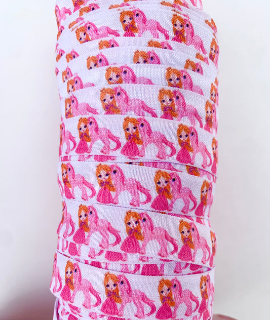 Princess and Horse Fold Over Elastic
