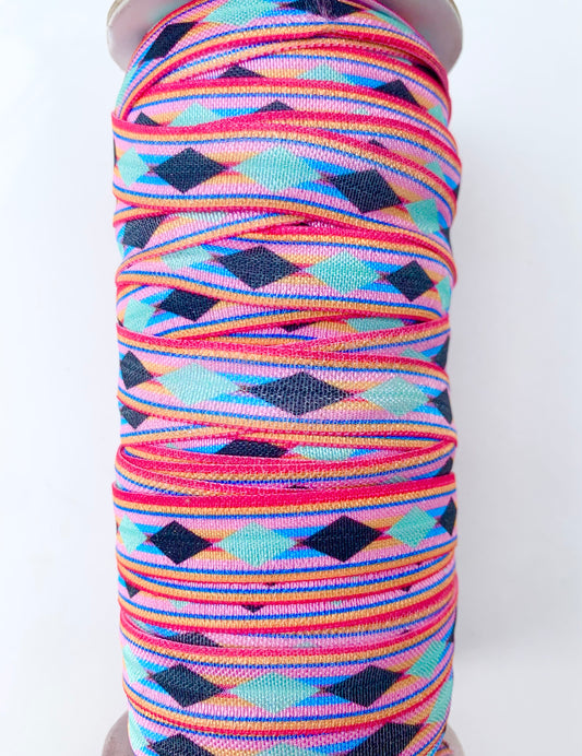 Diamond Aztec Fold Over Elastic