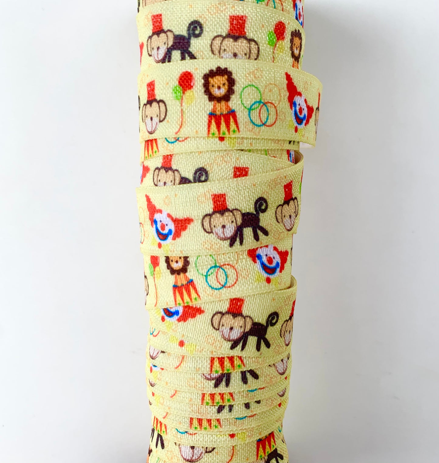 Cute Circus Animals Fold Over Elastic