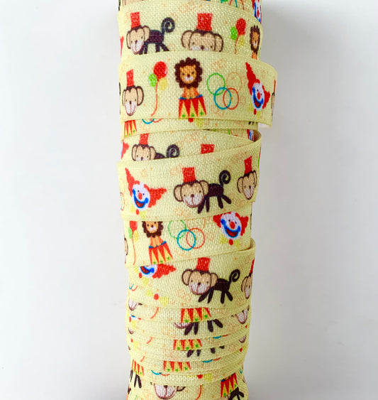 Cute Circus Animals Fold Over Elastic