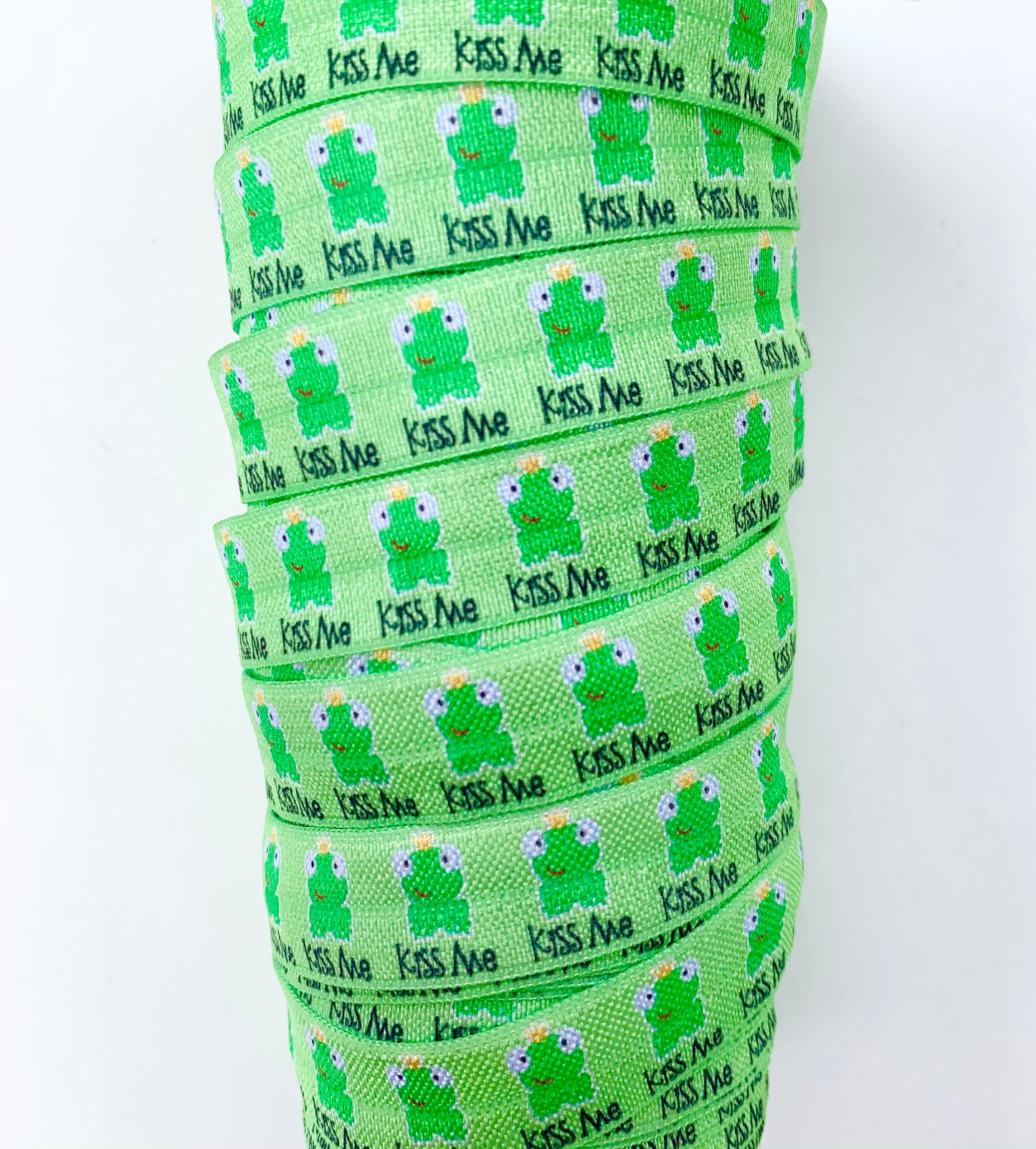 Frog "Kiss Me" Fold Over Elastic