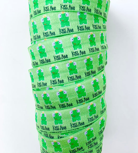 Frog "Kiss Me" Fold Over Elastic