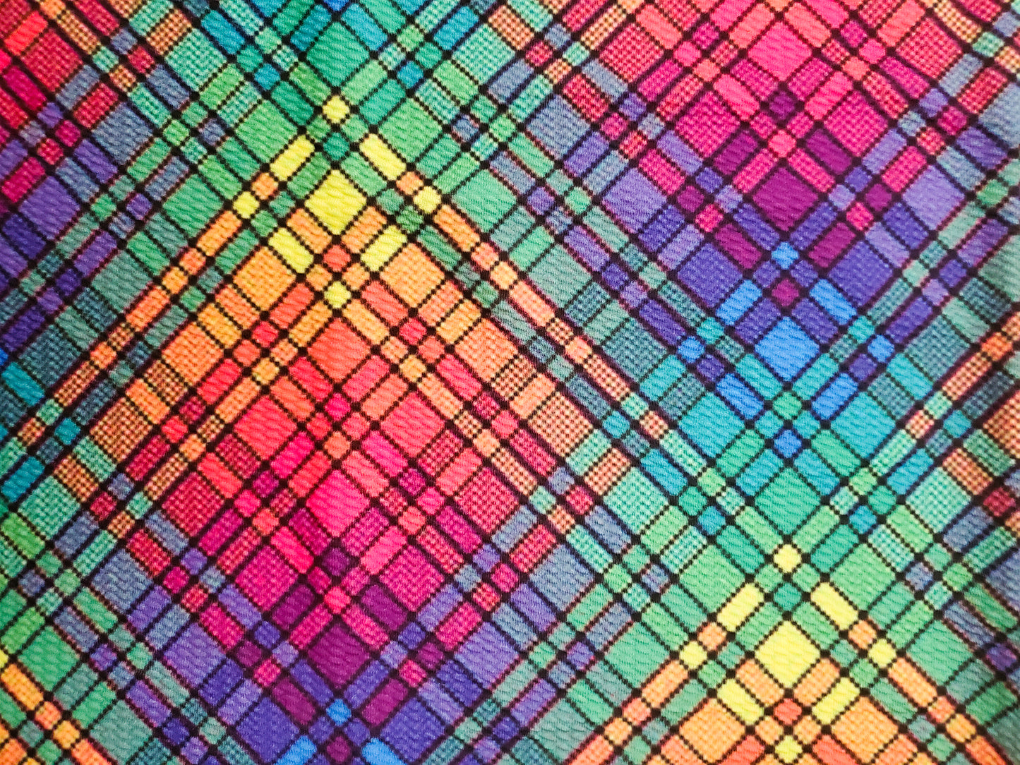 Rainbow Plaid Bullet Fabric Strip