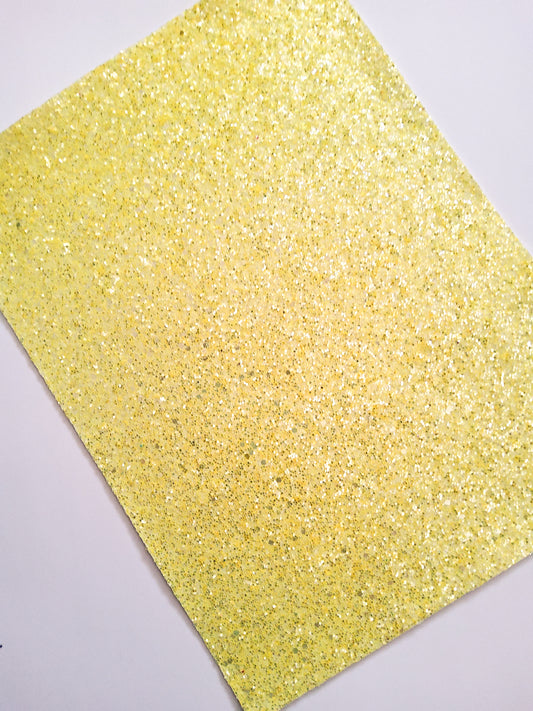 Neon Yellow Chunky Glitter 9x12 faux leather sheet