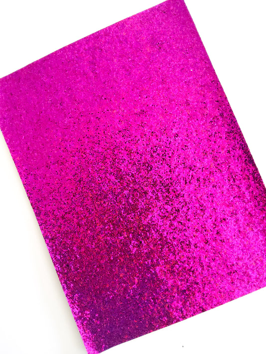 Dark Pink Chunky Glitter 9x12 thin faux leather sheet