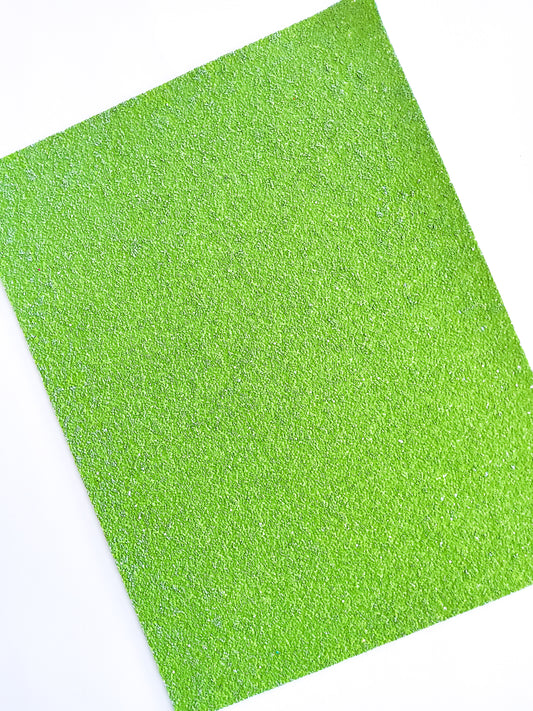 Margarita Lime Chunky Glitter 9x12 faux leather sheet