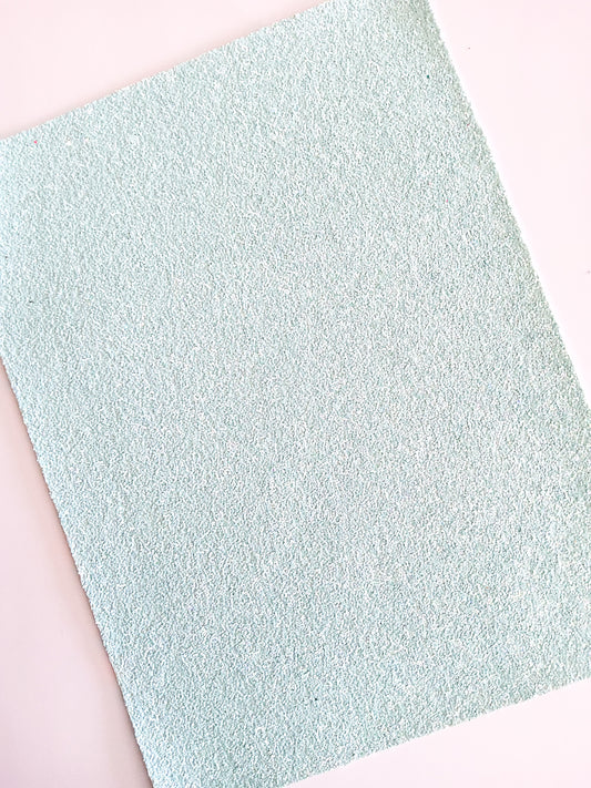 Minty Blue Chunky Glitter 9x12 faux leather sheet
