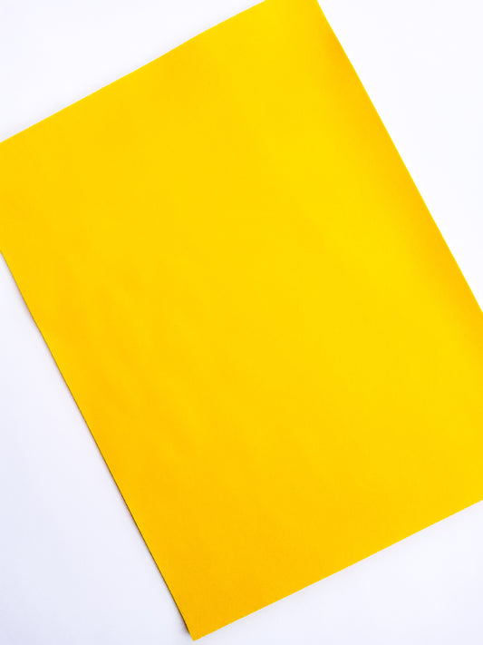 Bright Yellow Smooth 9x12 faux leather sheet