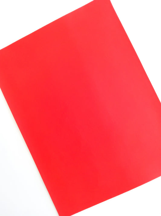 Tomato Red Smooth 9x12 faux leather sheet