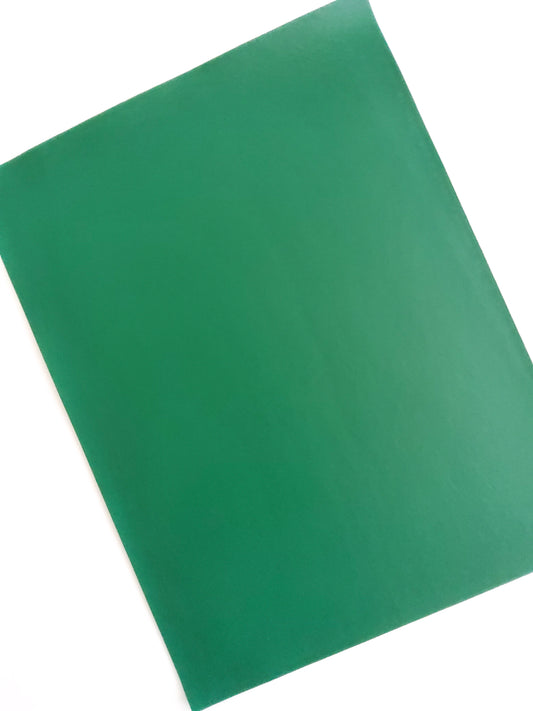 Dark Green Smooth 9x12 faux leather sheet