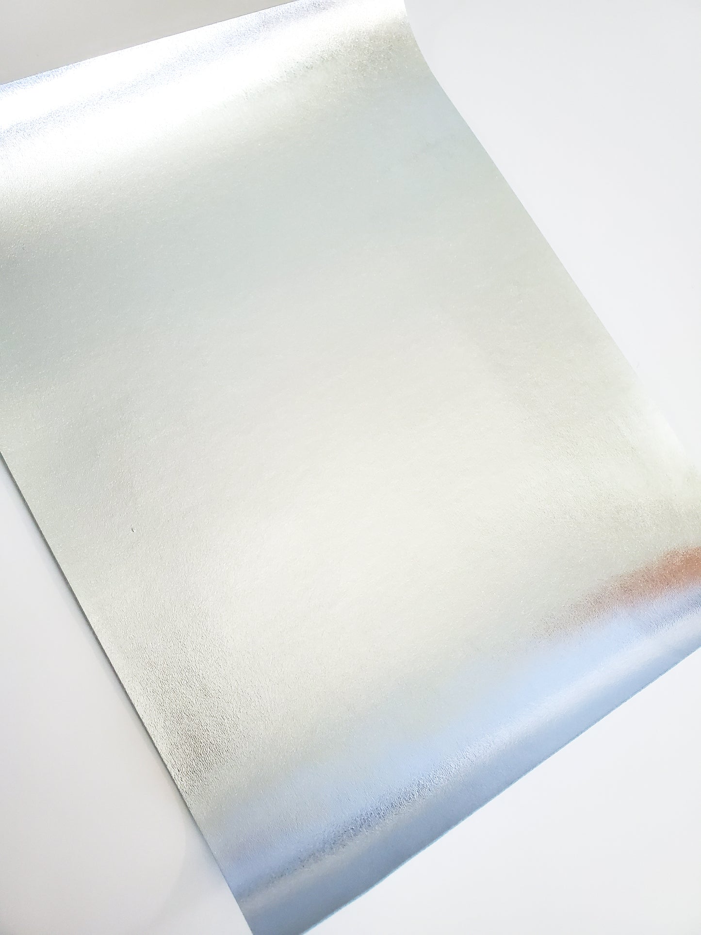 Metallic Light Silver Smooth 9x12 faux leather sheet