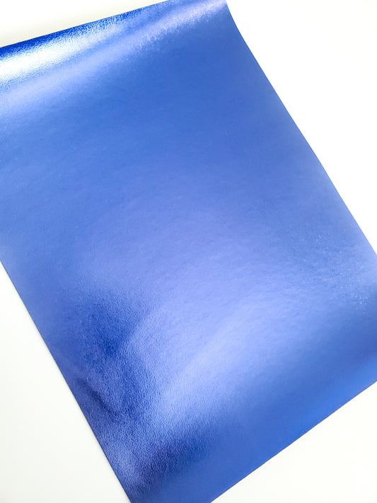 Metallic Blue Smooth 9x12 faux leather sheet