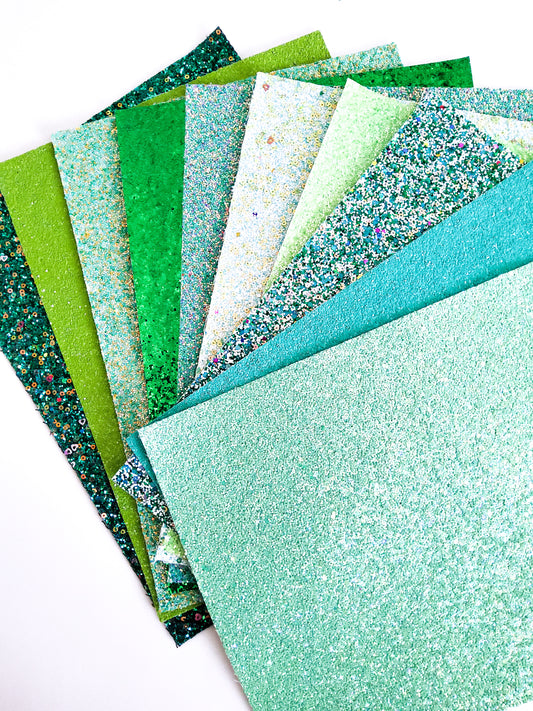 Shades of Green Chunky Glitter Set