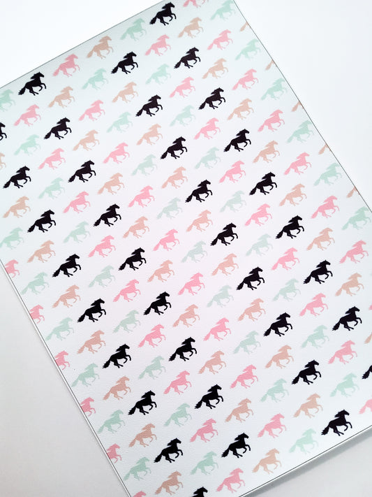 Horse 9x12 faux leather sheet
