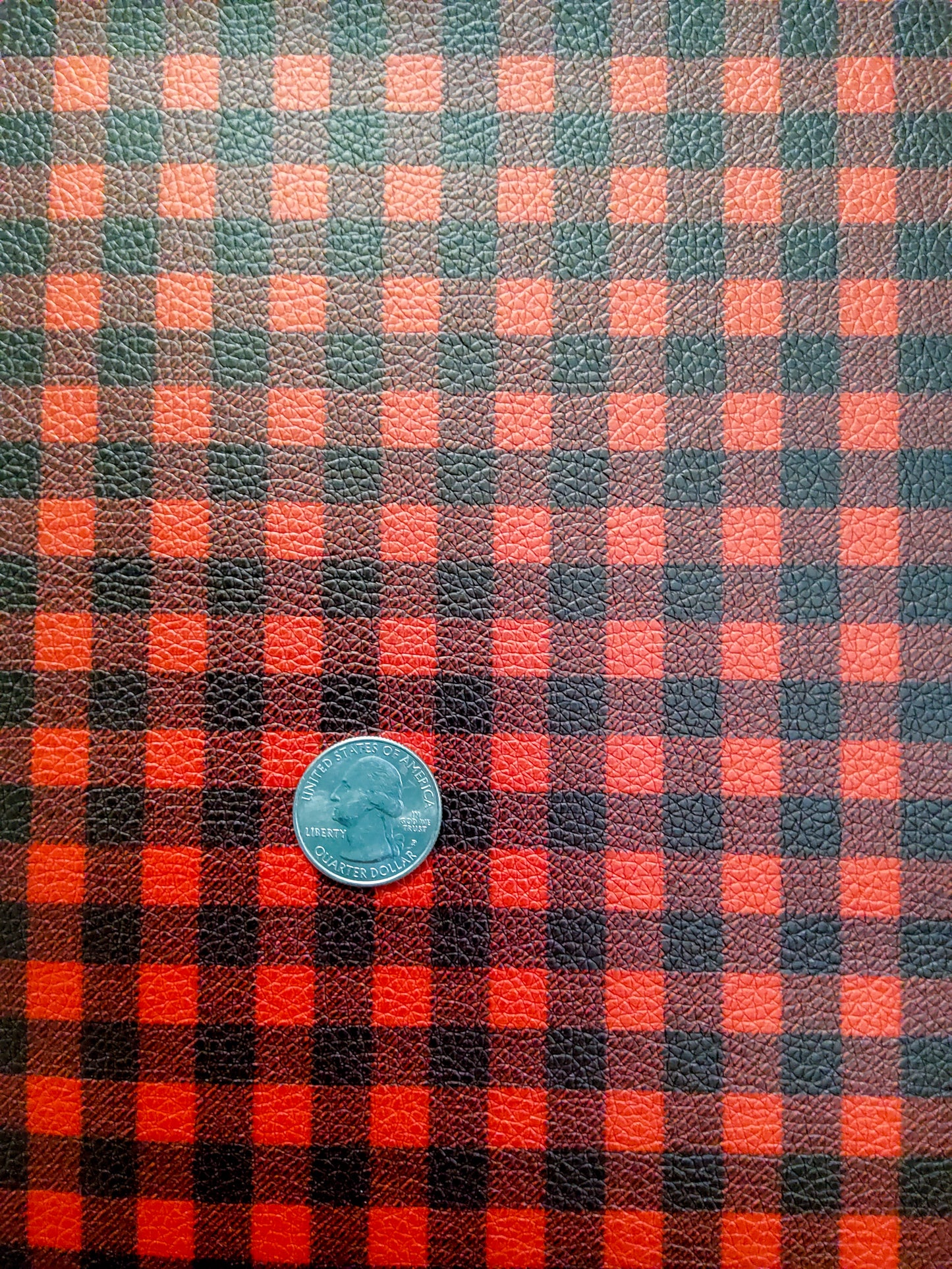 Red Buffalo Plaid 9x12 faux leather sheet