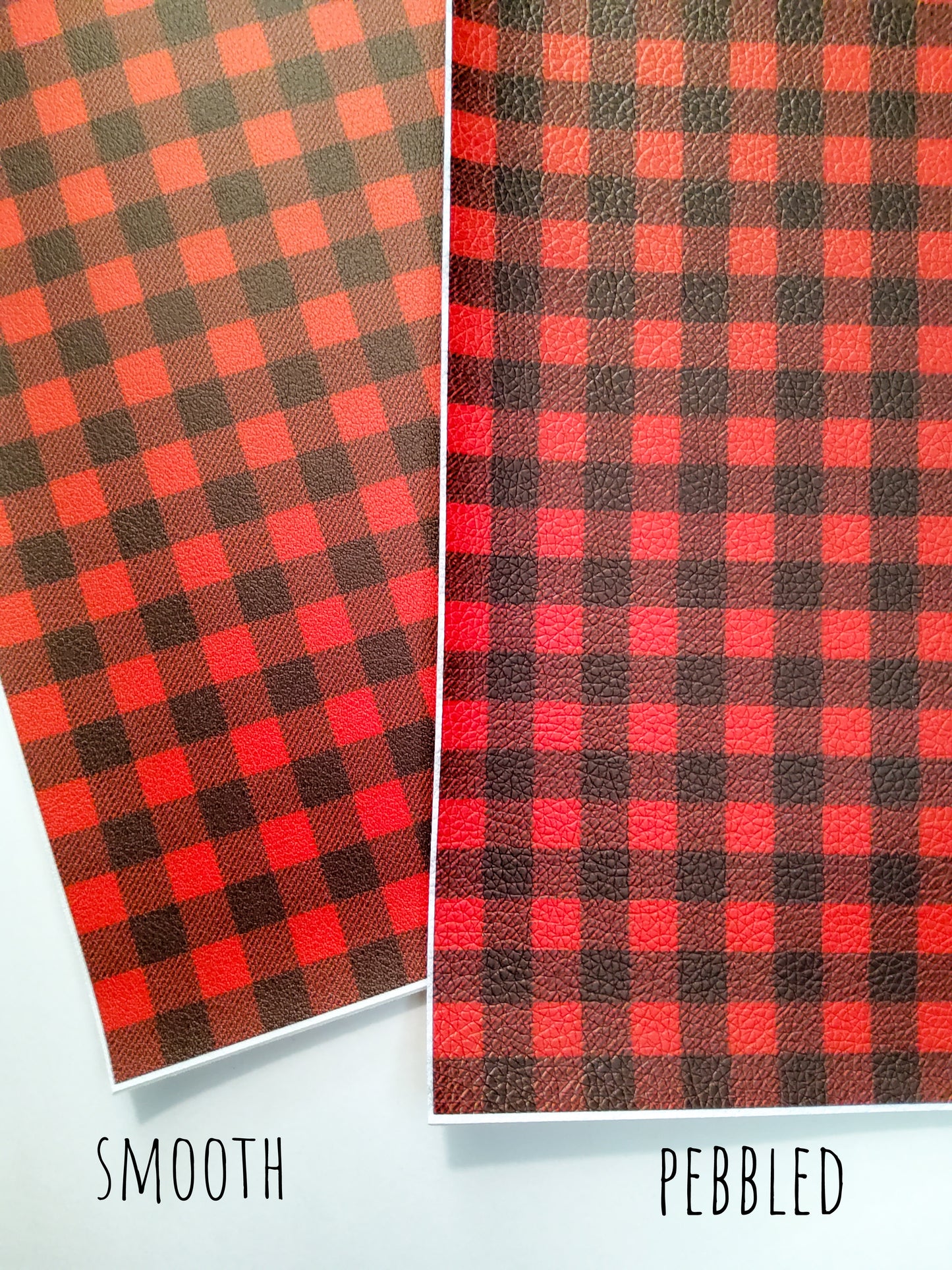 Red Buffalo Plaid 9x12 faux leather sheet