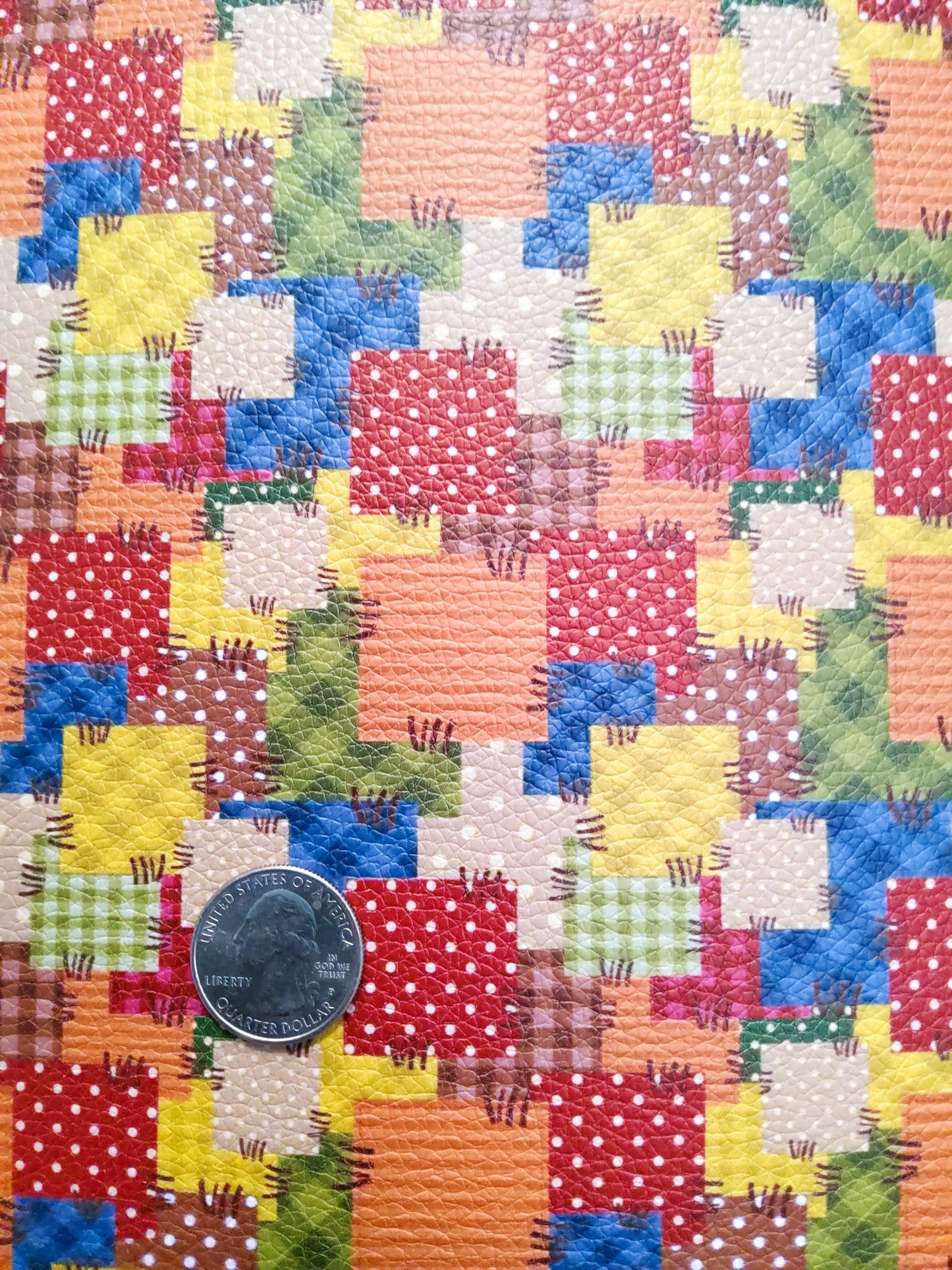 Scarecrow Patchwork 9x12 faux leather sheet