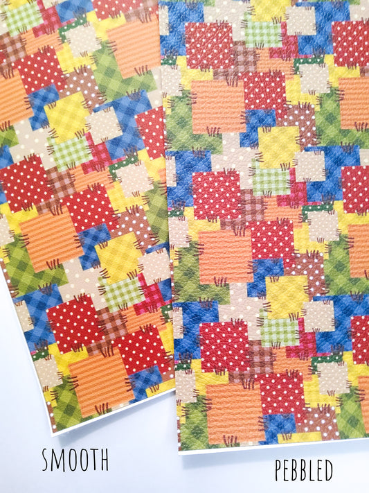 Scarecrow Patchwork 9x12 faux leather sheet