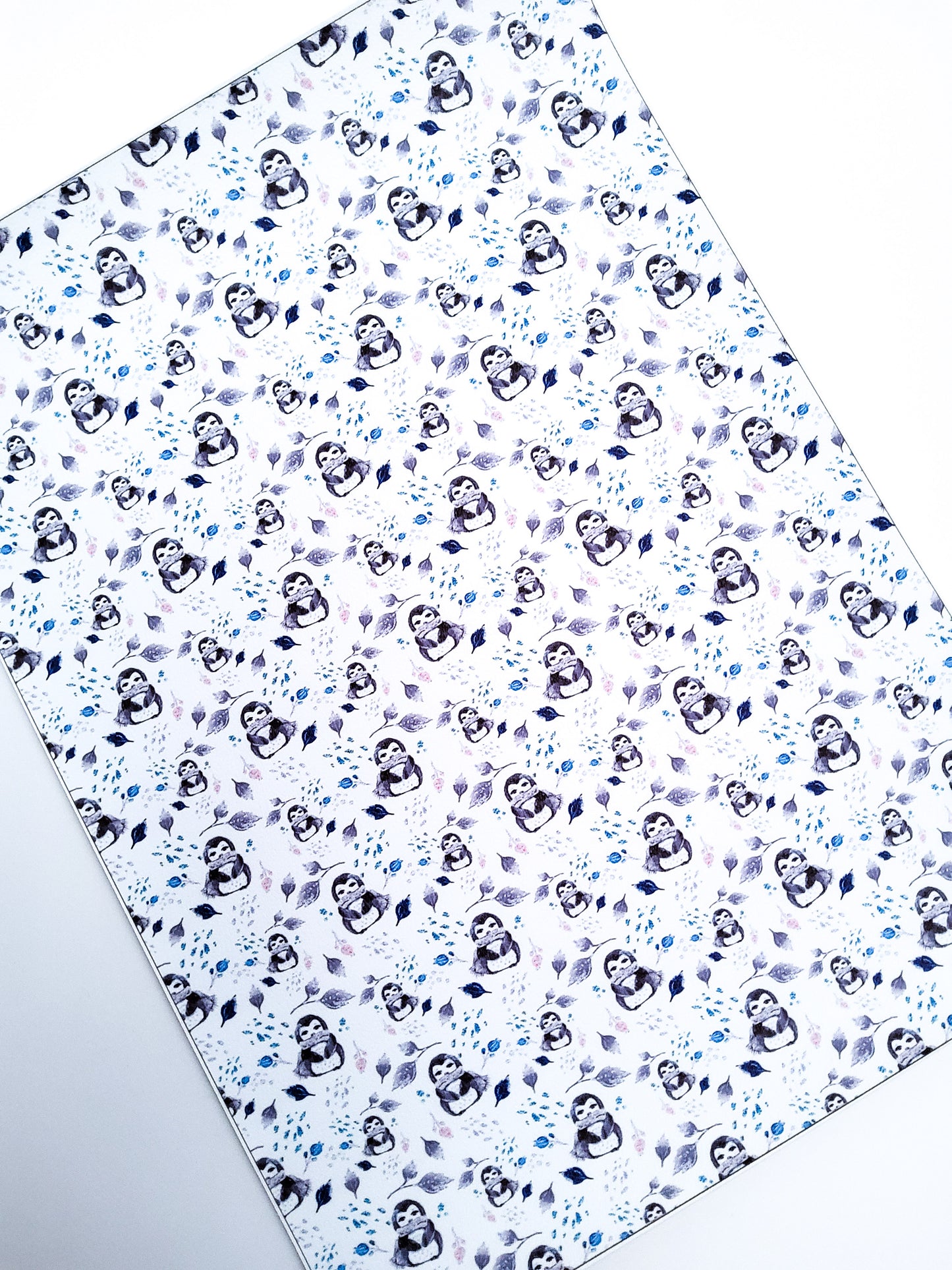 Penguins 9x12 faux leather sheet