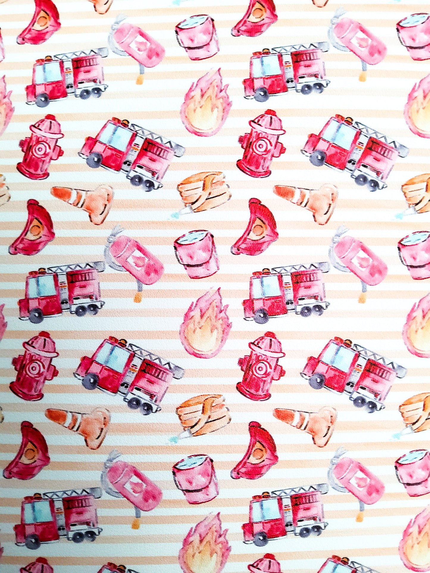 Fire Truck 9x12 faux leather sheet