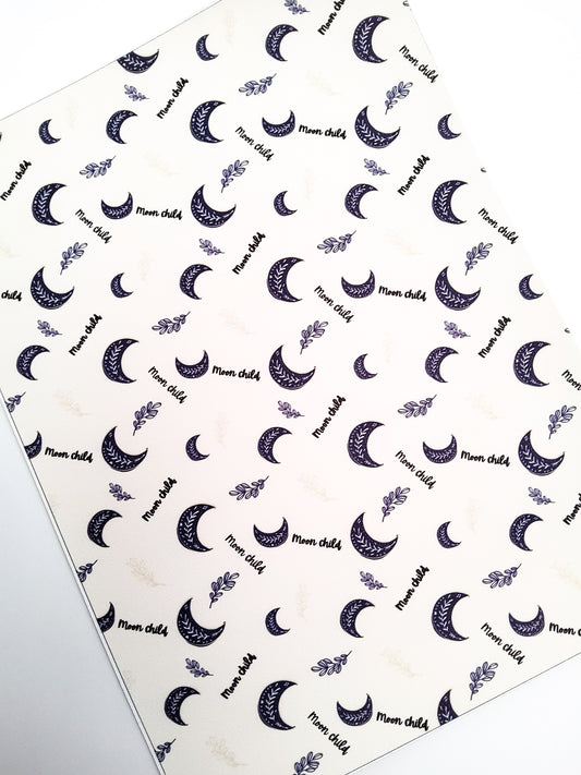 Moon Child Light 9x12 faux leather sheet