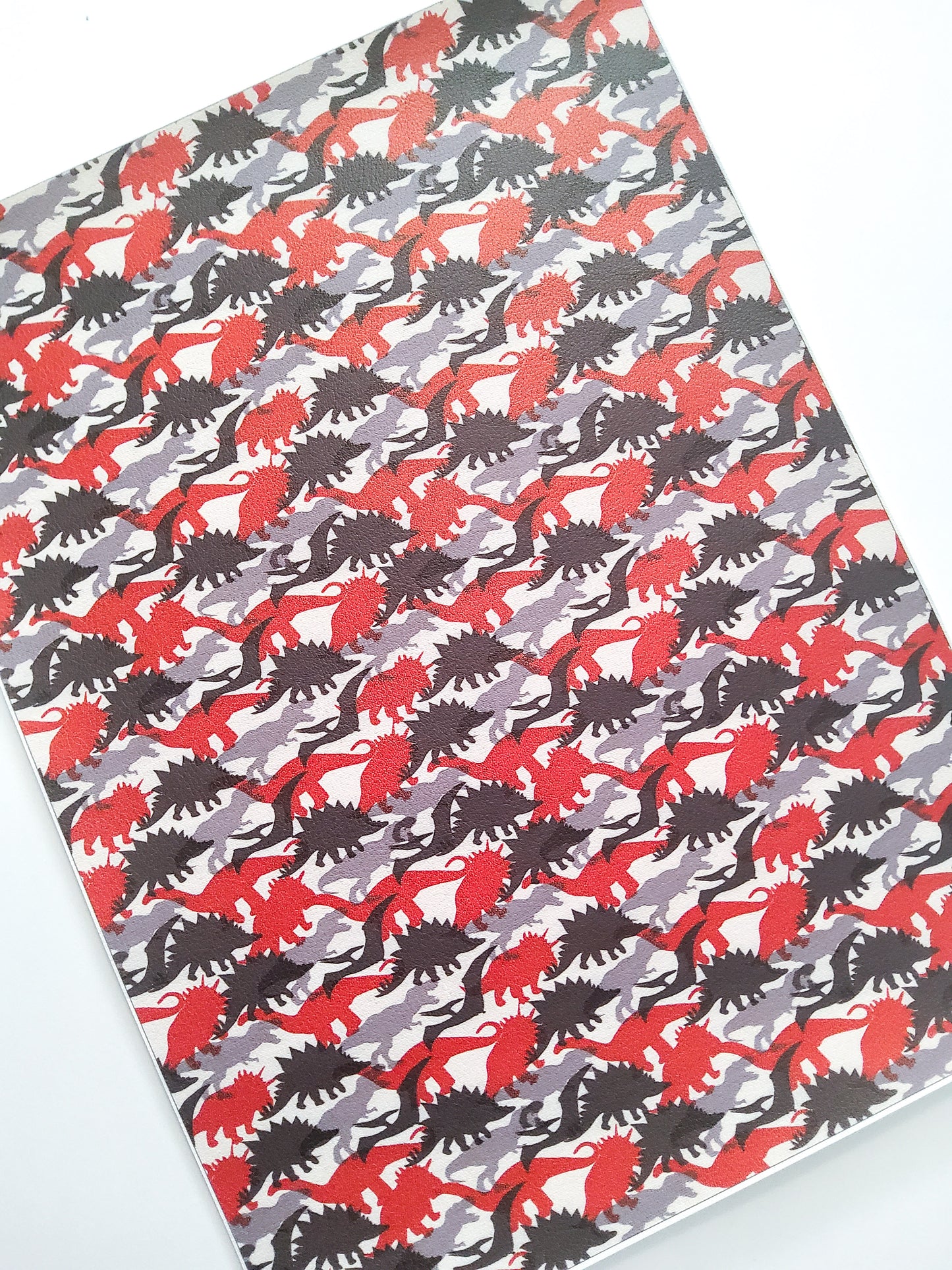 Red and Black Dinos 9x12 faux leather sheet