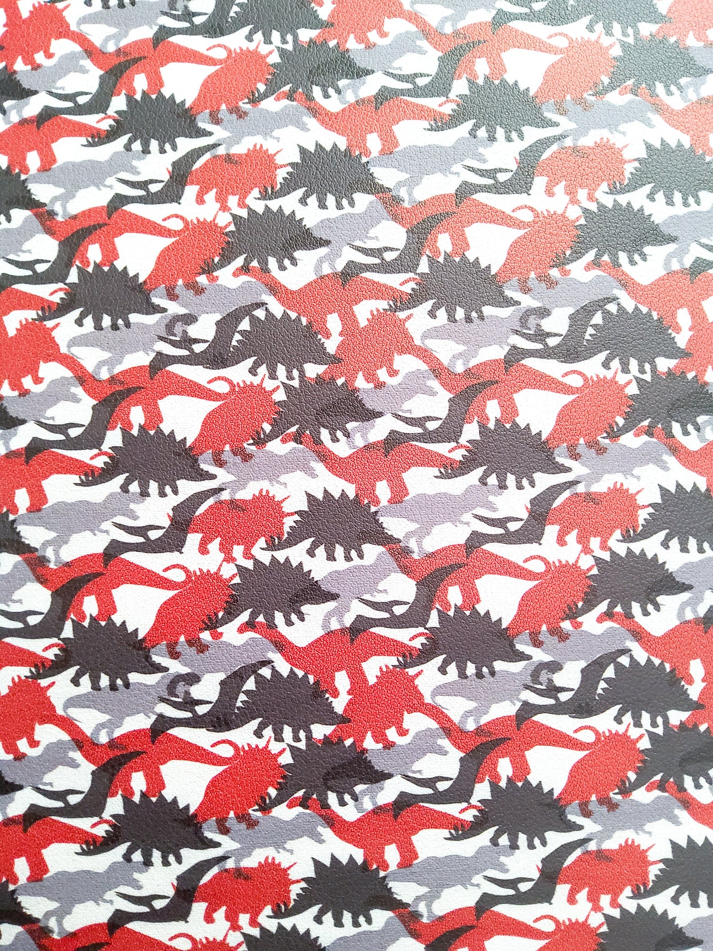 Red and Black Dinos 9x12 faux leather sheet