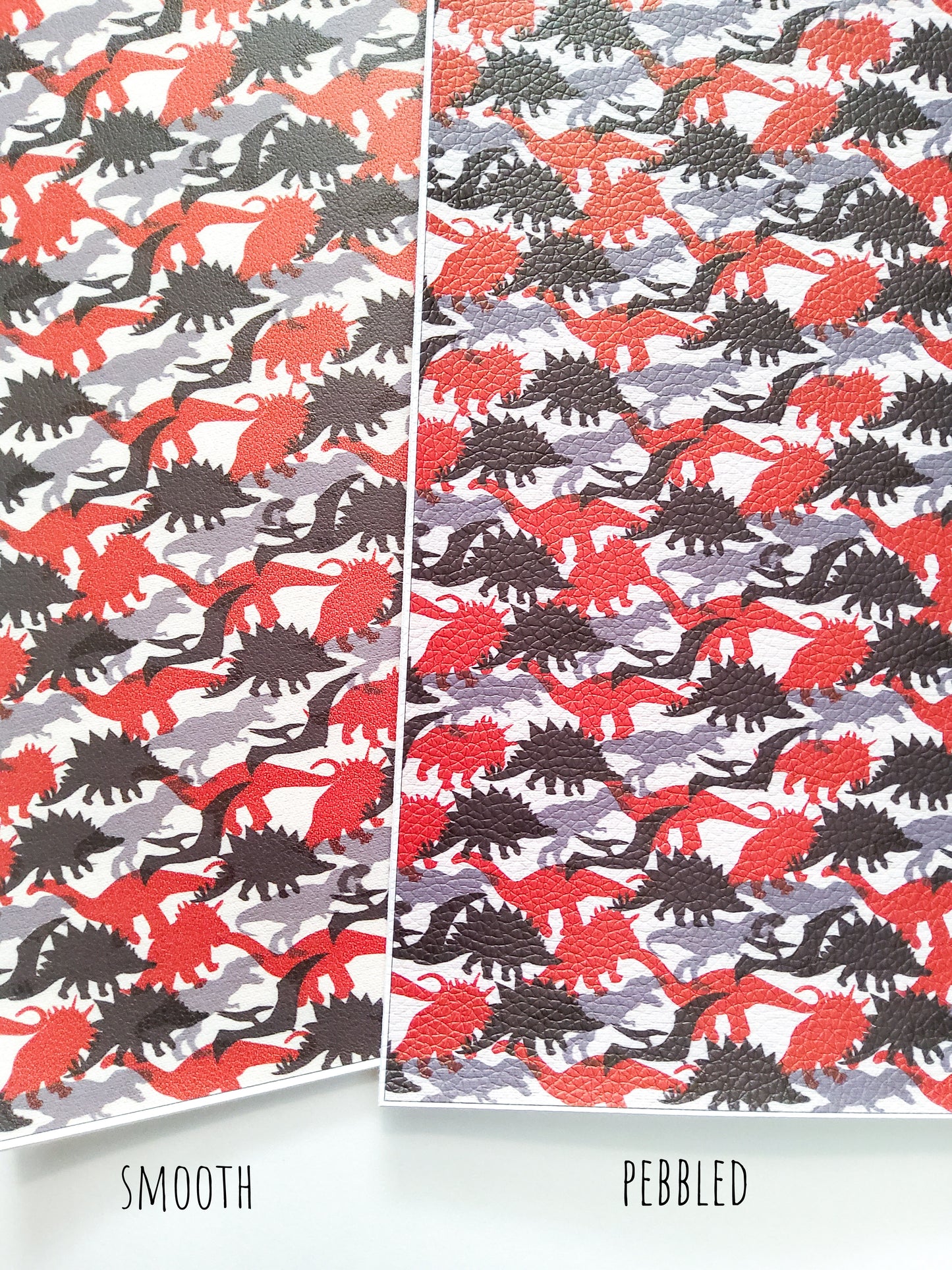 Red and Black Dinos 9x12 faux leather sheet
