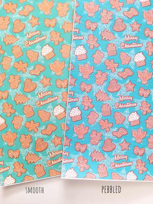 Christmas Cookies 9x12 faux leather sheet