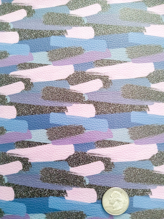 Muted Brushstrokes 9x12 faux leather sheet
