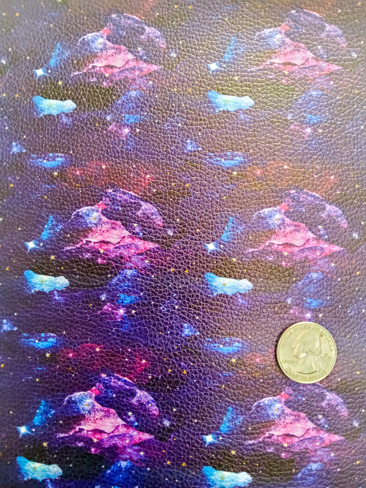 Galaxy Brushstrokes 9x12 faux leather sheet