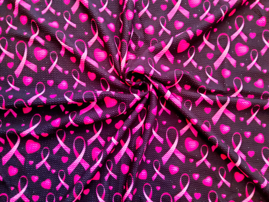 Breast Cancer Awareness Black Bullet Fabric Strip