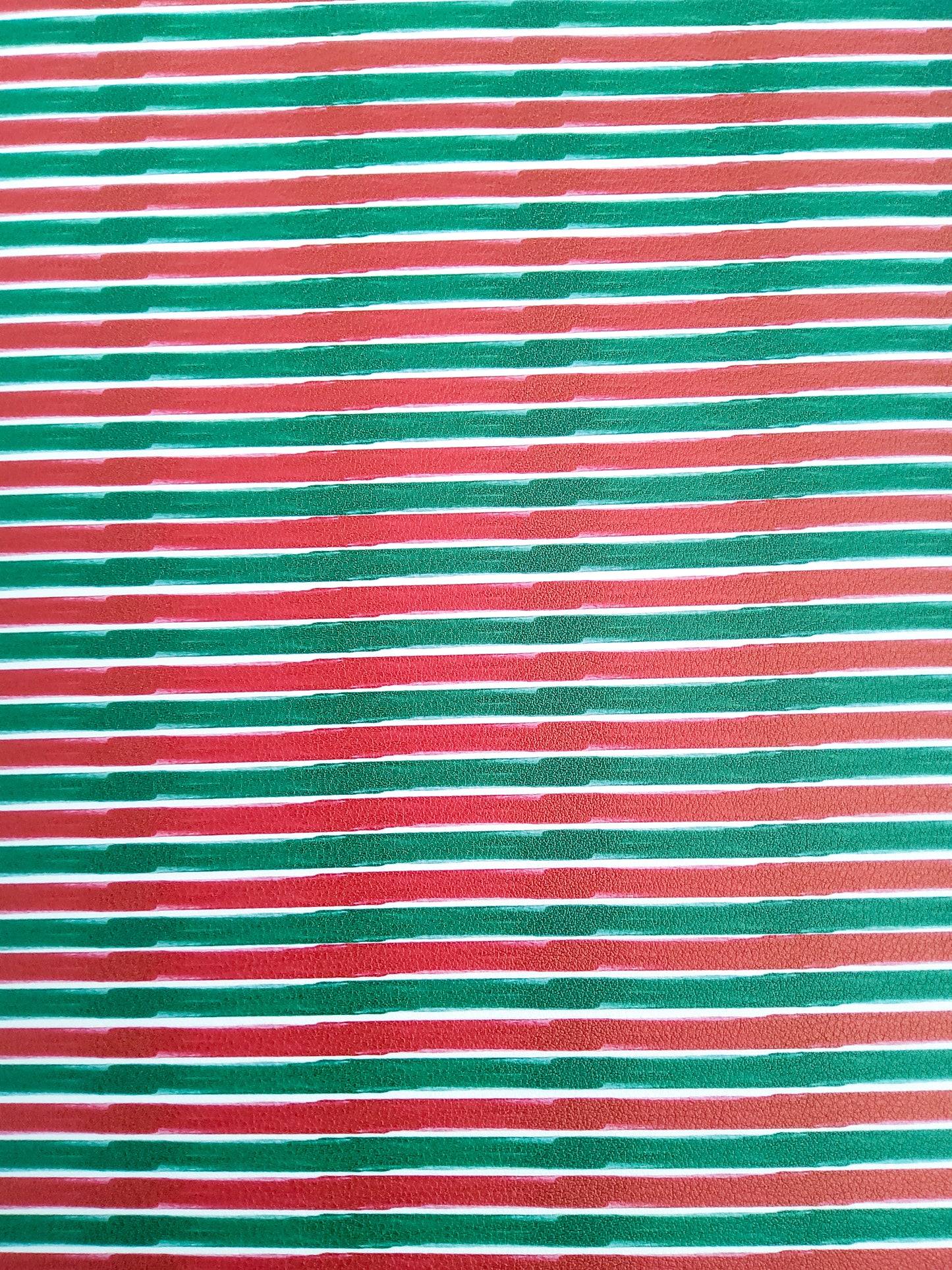 Distressed Red and Green Stripes 9x12 faux leather sheet