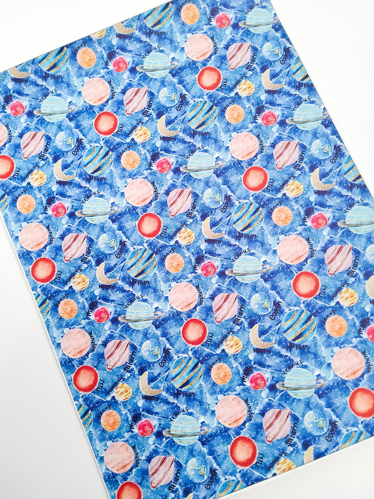 Planets 9x12 faux leather sheet