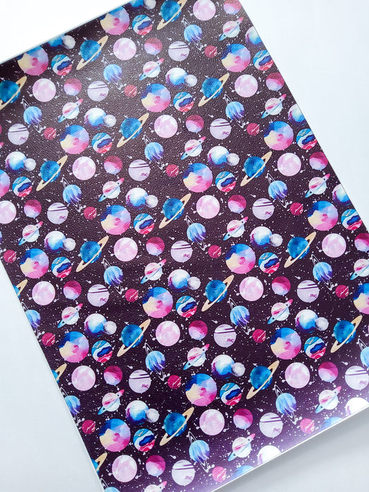 Space 9x12 faux leather sheet