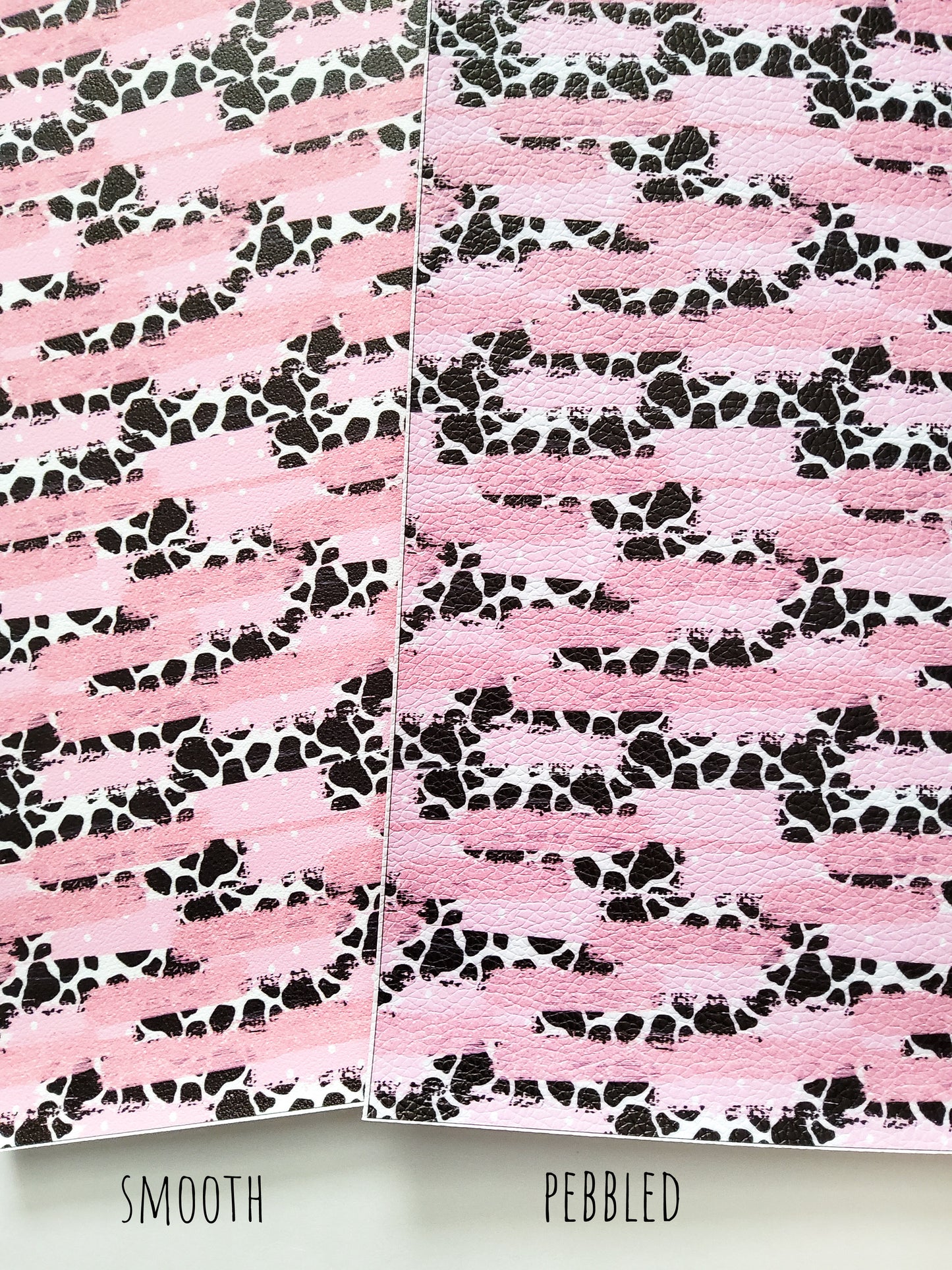 Pink Cow Brushstrokes 9x12 faux leather sheet
