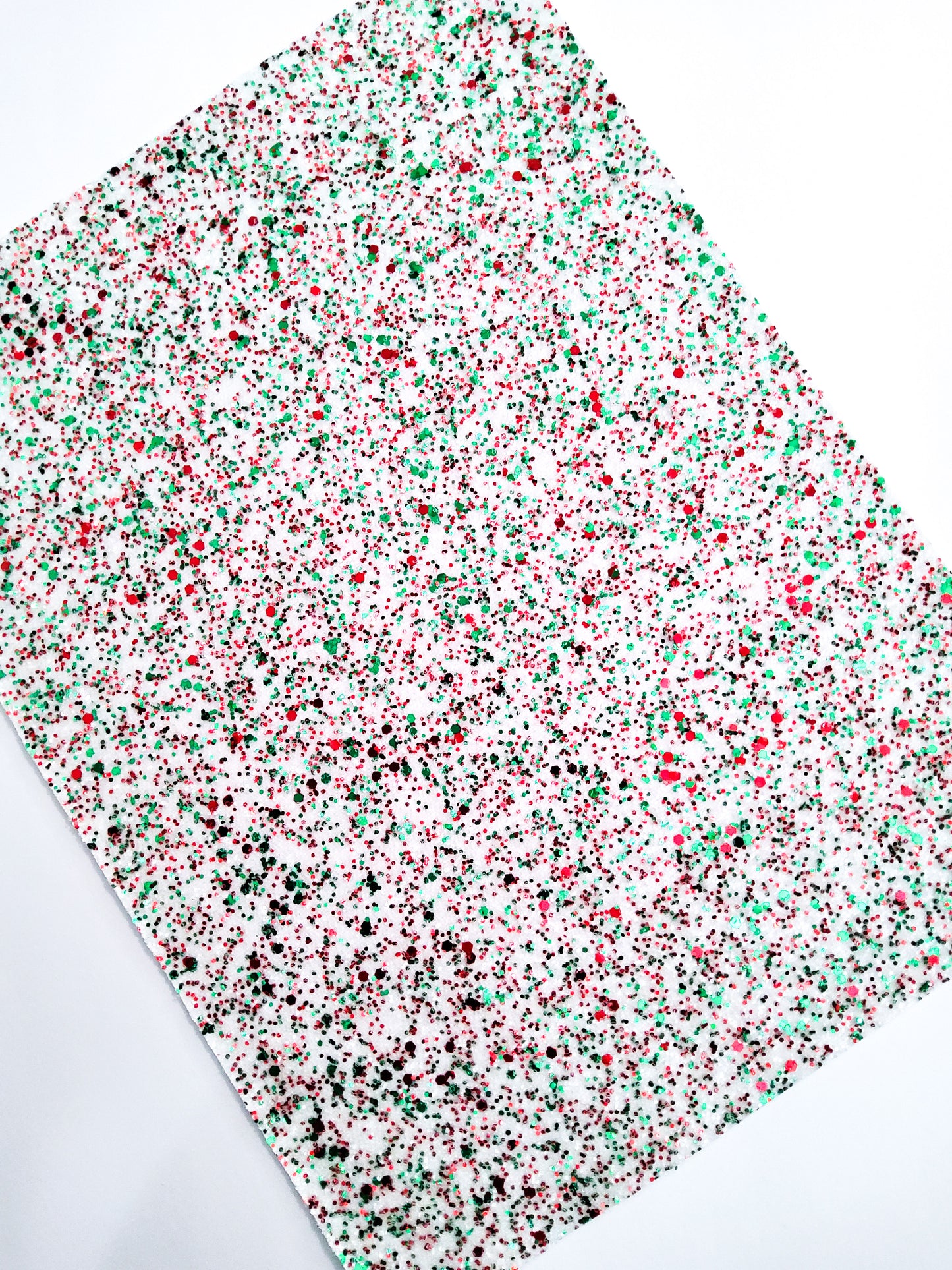 White Christmas Glitter 9x12 faux leather sheet